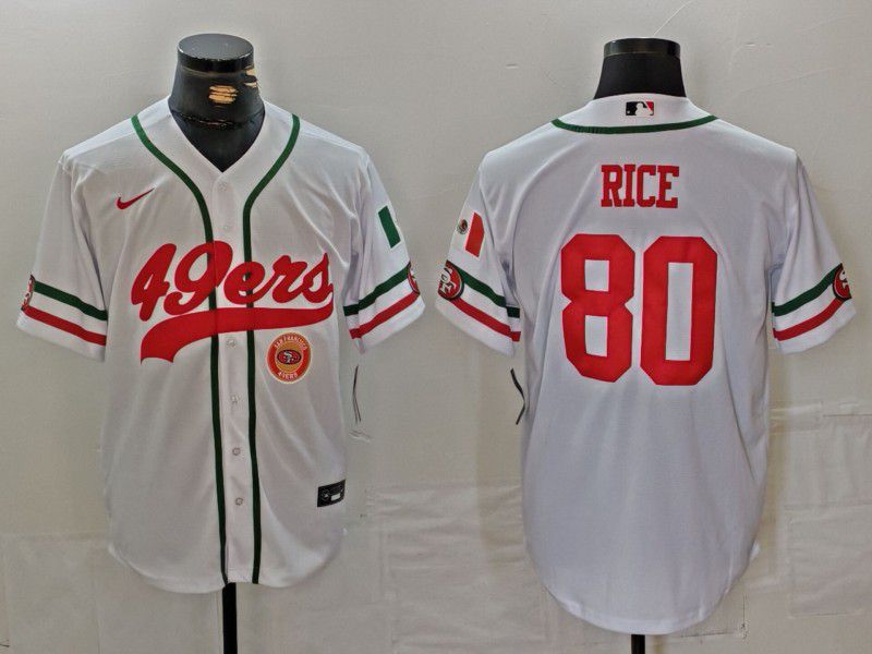 Men San Francisco 49ers #80 Rice White Joint Name 2024 Nike Limited NFL Jersey style 3